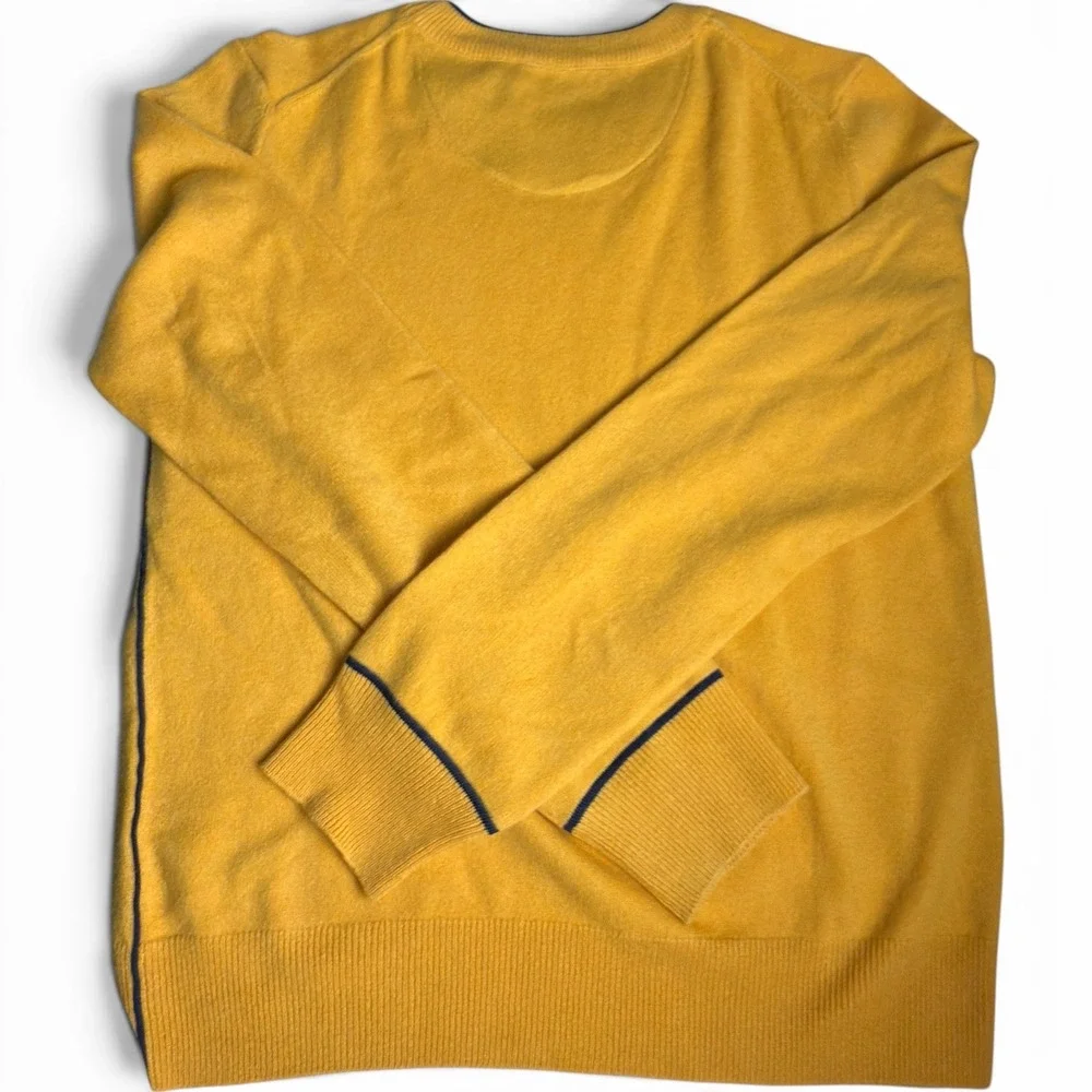 Tory Burch Cashmere Sweater Signature Gold Women Medium Preppy Logo Crewneck